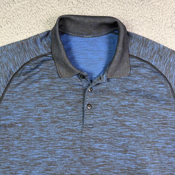 Lululemon Metal Vent Tech Polo Shirt Mens XL Blue Stretch Performance Golf - Picture 1 of 8